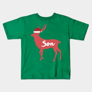 Son Boy Reindeer Family Group Christmas Eve Matching Kids T-Shirt